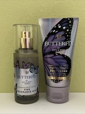 Bath  Body Works BUTTERFLY Travel Size Fragrance Mist  Cream Set 2.5oz NEW
