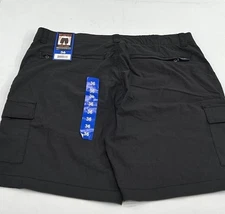 Wearfirst Men's Classic Fit Stretch Fabric Cargo Shorts, Black, 36