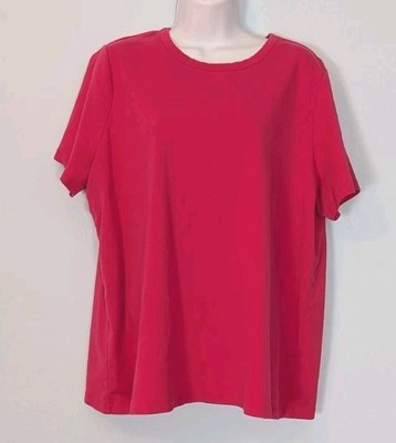 Lands End Shaped Fit T-shirt Short Sleeve Womens 2X Pink 100 Percent Cotton 