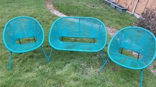 John Lewis Salsa Garden 3x Chairs Rattan Green String Finish Used