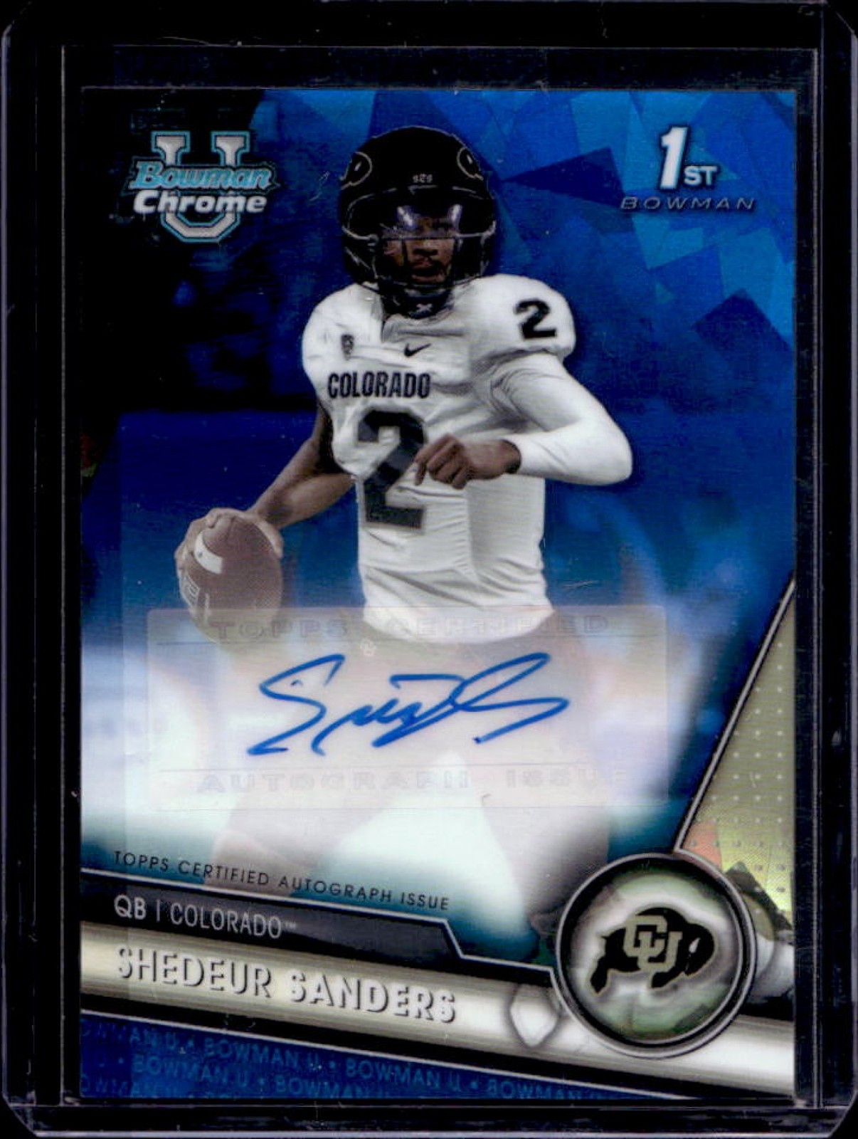 2023 Bowman U Chrome Sapphire Shedeur Sanders Prospect Auto #PA-SSA
