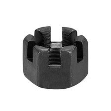 M14 x 1.5mm Hexagon Slotted Nut Black Carbon Steel Hex Nuts 10Pcs
