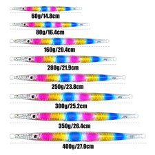 1pcs 60g-400g Metal Jig Lures Shore Spoon Jigging Bass Saltwater Fishing Tackle