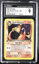 dark charizard pokemon card 1st edition 1st Edition Dark Charizard - 4/82 Holo - Team Rocket Pokémon - CGC 9 main image 1