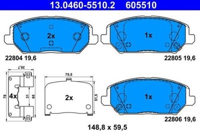 ATE Disc Brake Pad Set For HYUNDAI I30 Fastback KIA Ceed 16-20 58101-G4A00