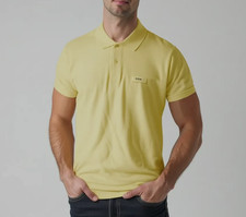 Orvis Męska koszulka polo Żółta Bawełna Rozmiar L