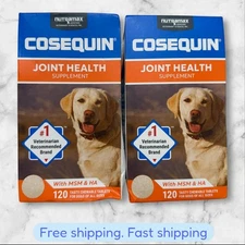 FOR 2 Cosequin Joint Health Supplement Dogs All Sizes 120 Chewable Tablets MSM