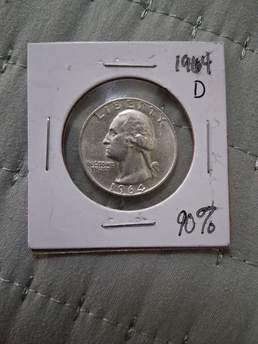 1964 D Washington Silver Quarter - 90% Silver