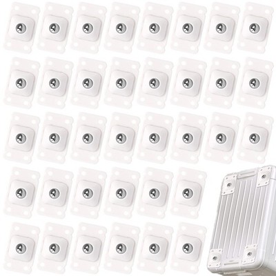 32 PCS White Self-Adhesive Mini Swivel Caster Wheels 360-Rotation Sticky Pulley