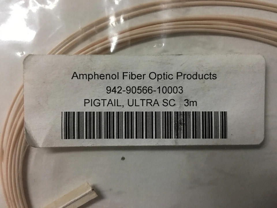 Amphenol Fiber Optic New Single Mode Pigtail Ultra SC 3m 942-90566-10003 - Image 4 of 4