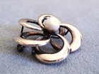 Brooch 7mm Pearl - Richards /Symmetalic Vtg Solid Sterling Silver +14K Gold Face