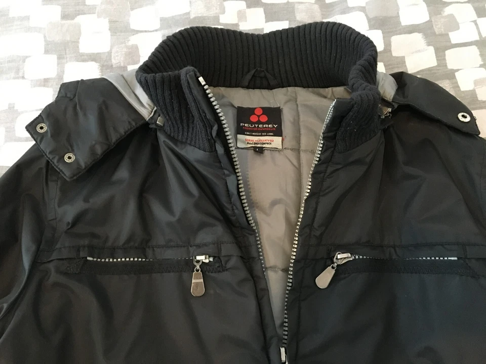 Chaqueta Bombardero Peuterey negra talla L cálido invierno abrigo acolchado alta gama diseñador Foto 2 de 4