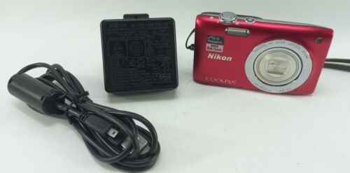 Nikon Coolpix s2700 16.0 MP 6X Zoom Digital Camera Red w/ Battery Charger - Picture 2 of 16