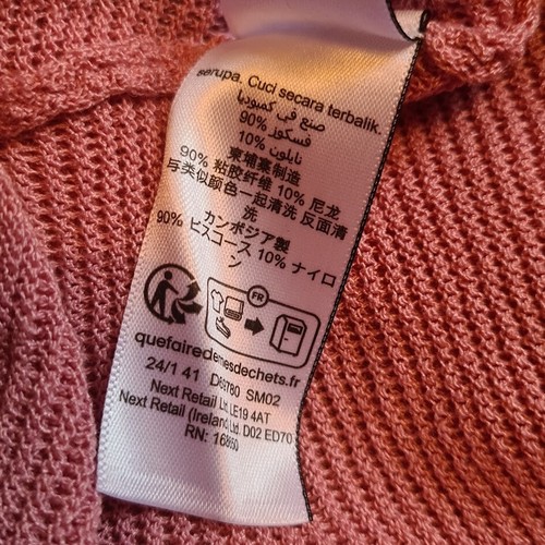 Next Ladies Hooded Tie Cardigan Salmon Pink Size XL - Picture 5 of 5