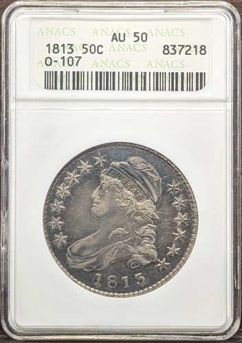 1813 Liberty Capped Bust Half Dollar ANACS AU 50 (Old ANACS Soap Box)