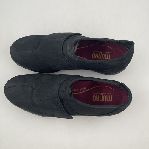NIB! Munro Women’s Janis Black Nubuck Slip-On Arch Support Shoes - Size 7.5 M - Picture 6 of 14