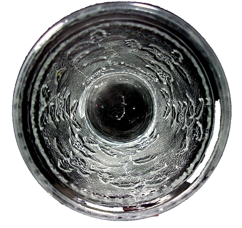 VTG 1960s Clear Pressed Orange Juice Glass Tumblers Textured Embossed Flowers - Picture 4 of 7