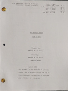 Classic Script The Bionic Woman Out of Body Richard Anderson Notes copy