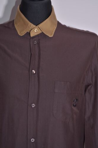 Just Cavalli Slim Fit Men's Long Sleeve Stretch Brown Shirt Size XL - Picture 3 of 7