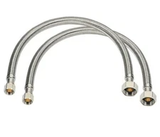 Mainstays 20 inch Stainless Steel Faucet Supply Line Hose New ! One Pair