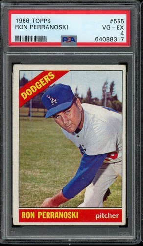 1966 Topps High #555 Ron Perranoski (SP) Dodgers PSA 4 VG-EX