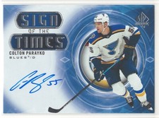 2020-21 SP Authentic Hockey Colton Parayko Sign of the Times Auto