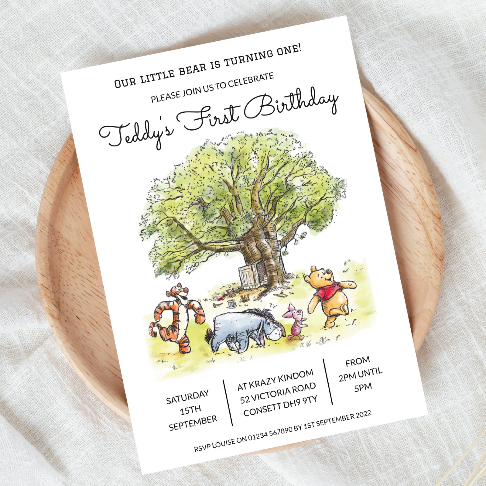 Personalised Winnie The Pooh Invitations Pooh Bear Birthday Party Invites x10