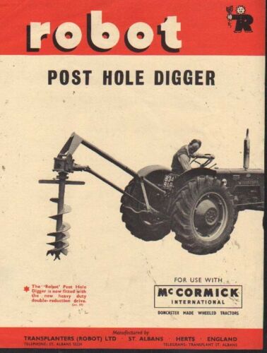 Roboter Pfosten Lochbagger zur Verwendung mit McCormick International Traktoren Broschüre - Bild 1 von 1