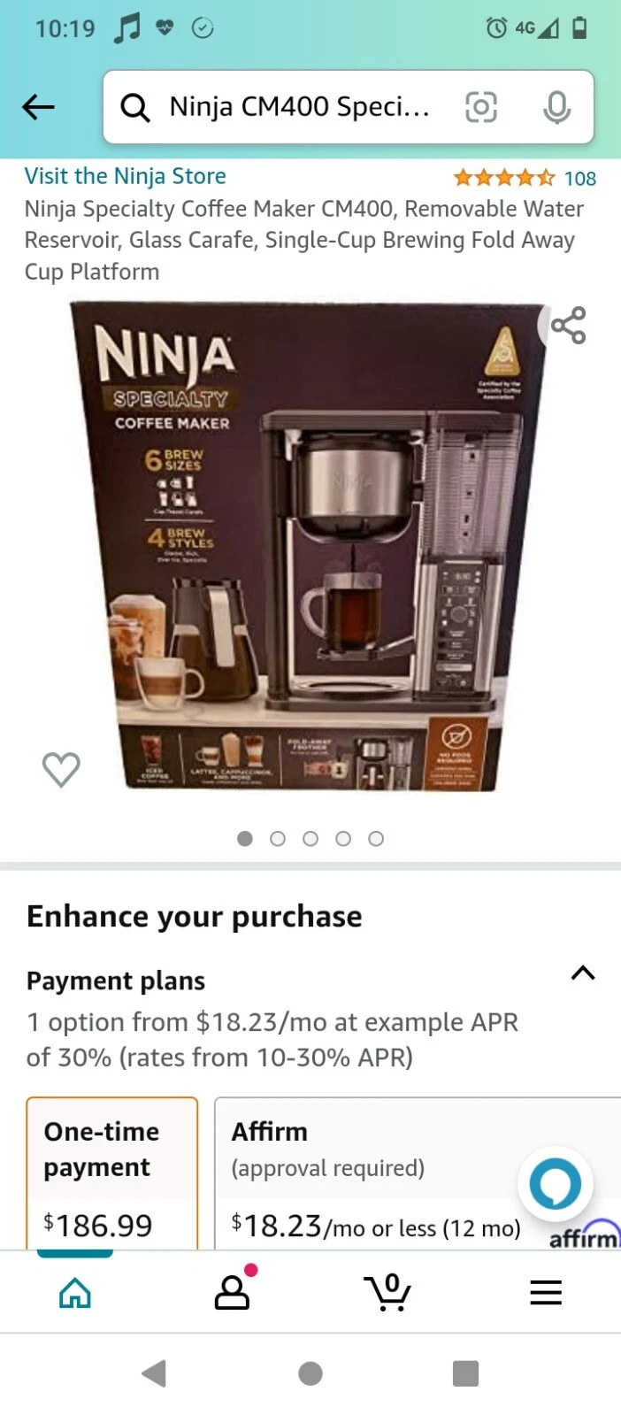 Ninja CM400 Specialty Coffee Maker with Glass Carafe - Black