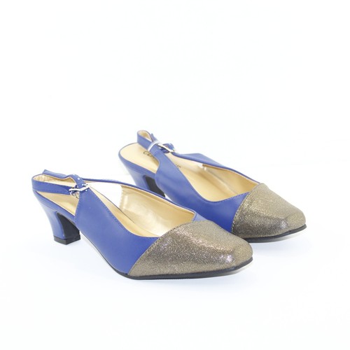 CLASSIQUE womens mid heel buckle dress slingback sandals shoe size 9 M blue NEW - Picture 2 of 6