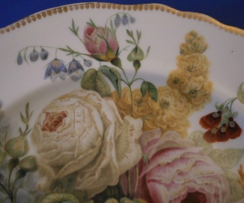 Antique 19thC English Porcelain Floral Plate England Porzellan Teller Coalport - Picture 2 of 9