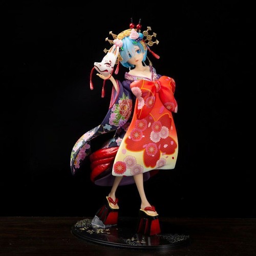 28cm Anime Re: Zero Rem Oiran Dochu Kimono Ver. Statue Action Figure Model Toy - Picture 11 of 11