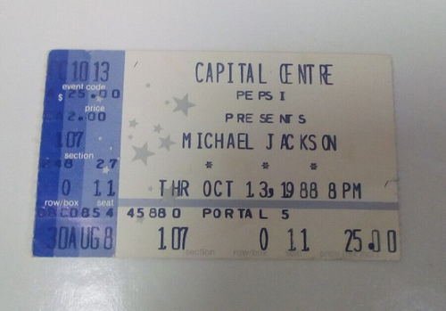 MICHAEL JACKSON 1988 RARE FIND BAD TOUR 13TH OCT CAPITAL CENTRE MARYLAND USA - Picture 3 of 4