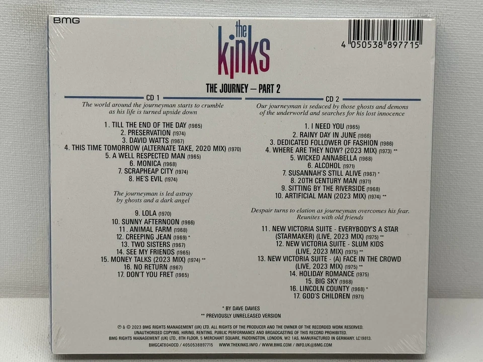 The Kinks - The Journey Part 2 CD 2023 New & Sealed - Image 2 of 2