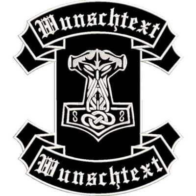 Rückenpatch mit Motiv und Wunschtext Biker Rocker Kutte MC THORS HAMMER 34x39cm