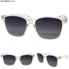 Classy Elegant Vintage Retro Style POLARIZED SUNGLASSES Square Transparent Frame