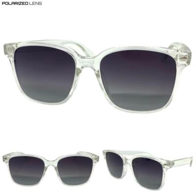 Classy Elegant Vintage Retro Style POLARIZED SUNGLASSES Square Transparent Frame