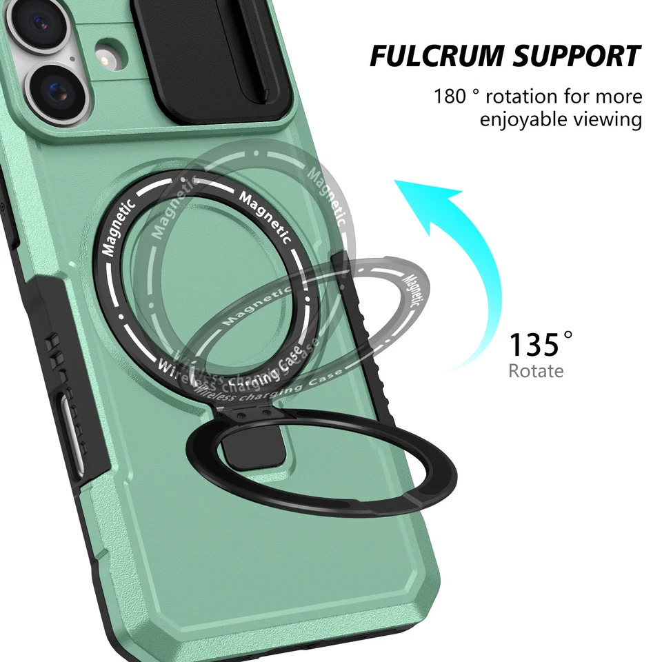 Shockproof Magnetic MagSafe Kickstand Case For iPhone 16 15 Pro Max 14 13 12 11 - Image 4 of 4