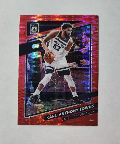 2021-22 Panini Donruss Optic Basketball Karl-Anthony Towns Red Pulsar SP No. 87