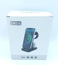 3 in 1 Charging Station for iPhone Fast Charging Dock iPhone, Watch, iPods Black