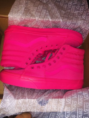 vans sk8 hi skate shoe neon pink mono