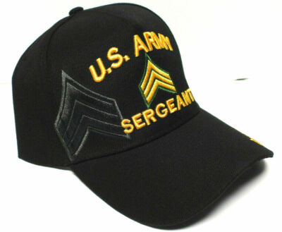帽子 CPH 575AS ARMY SERGE CASQUETTE Army Sergeant Hat, Black Baseball Cap Army, Military E5 Rank