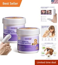 Teeth Cleaning Wipes for Dogs  Cats, Remove Bad Breath by Removing Plaque an...