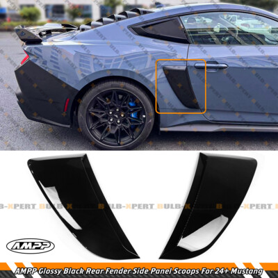 For 24-25 Ford Mustang AMPP Gloss Black Rear Fender Side Body