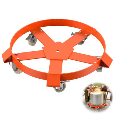 DEXSO 55 Gal Drum Dolly Heavy Duty Barrel Cart 1250lbs with 5 Swivel Casters Steel