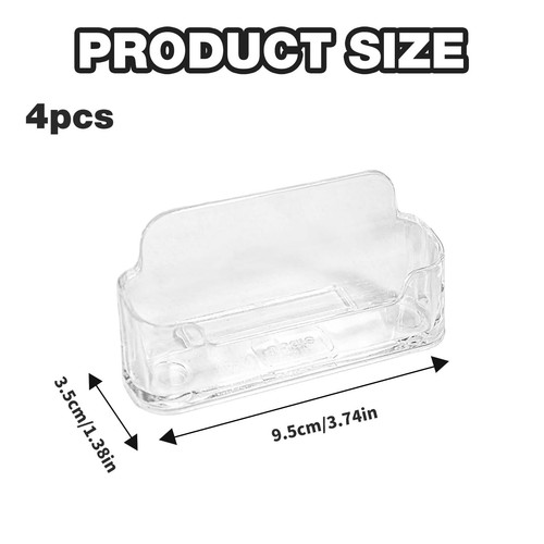 4 Pcs Clear Plastic Business Card Holders for Desk Display - Picture 5 of 5