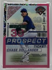 2024 Panini Prospect Edition #24 Chase Dollander Pink Velocity RC /79 - Colorado
