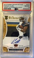 EBAY1/1🔥2013 CRown Royal KEENAN ALLEN 217 GOLD JERSEY AUTO 4CLR PATCH ROOKIE/49