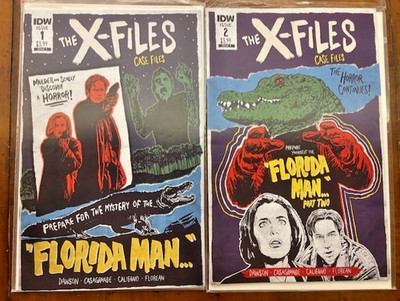 1 X-FILES CASE FILES FLORIDA MAN #1 & #2 COVER B VARIANT NM IDW 2018 RARE!