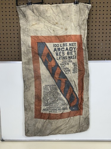 Arcady Farms Milling Co. Chicago Ill. Bes Bet Legebaische 100 Pfund leerer Beutel - Bild 1 von 24